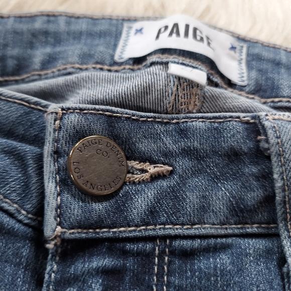 PAIGE Verdugo Abby Destructed Mid Rise Ankle Skinny Jeans Size 27 - Picture 5 of 13